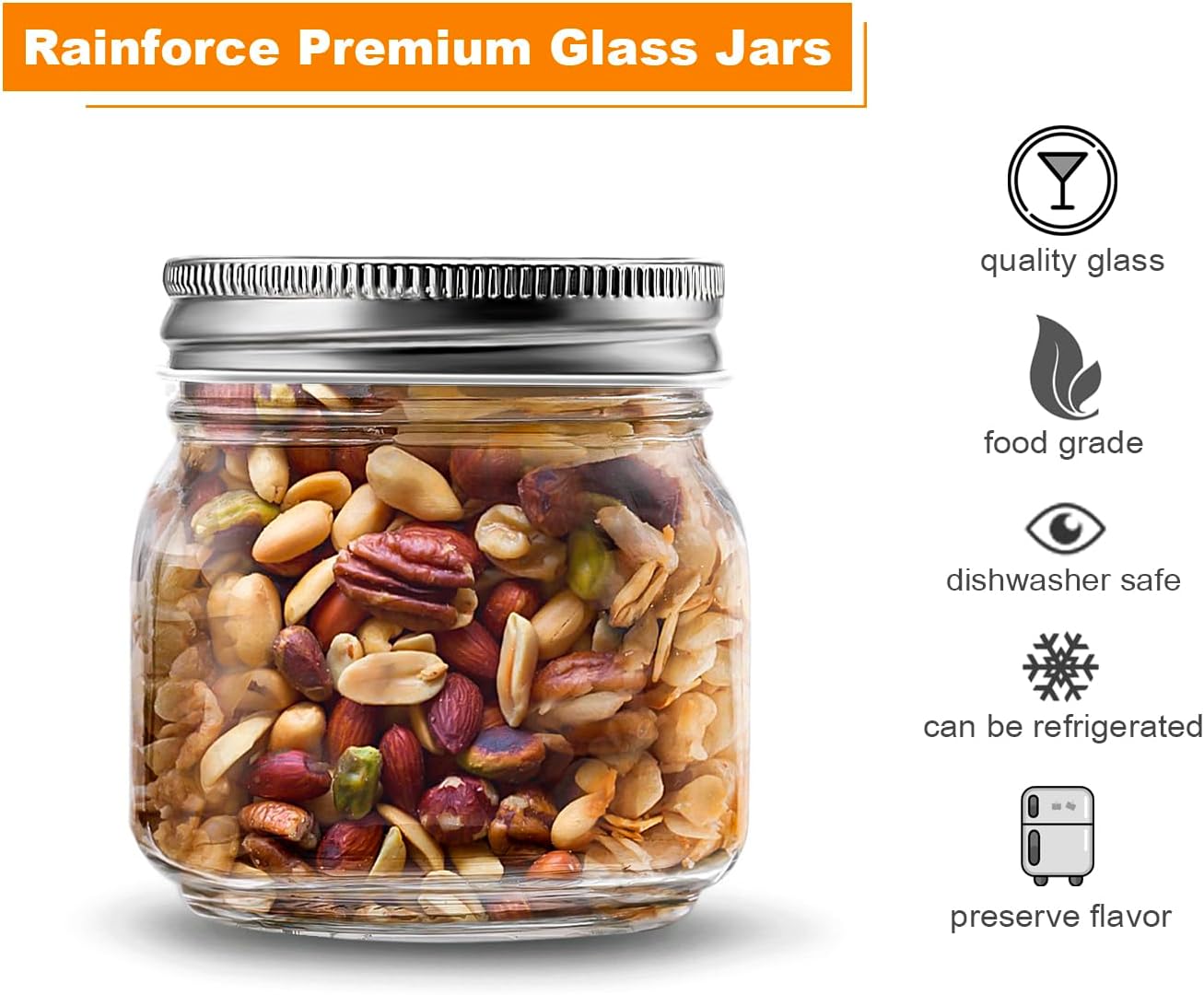Indispensable Mason Jars - Small 8oz Canning Jars wSilver Lids