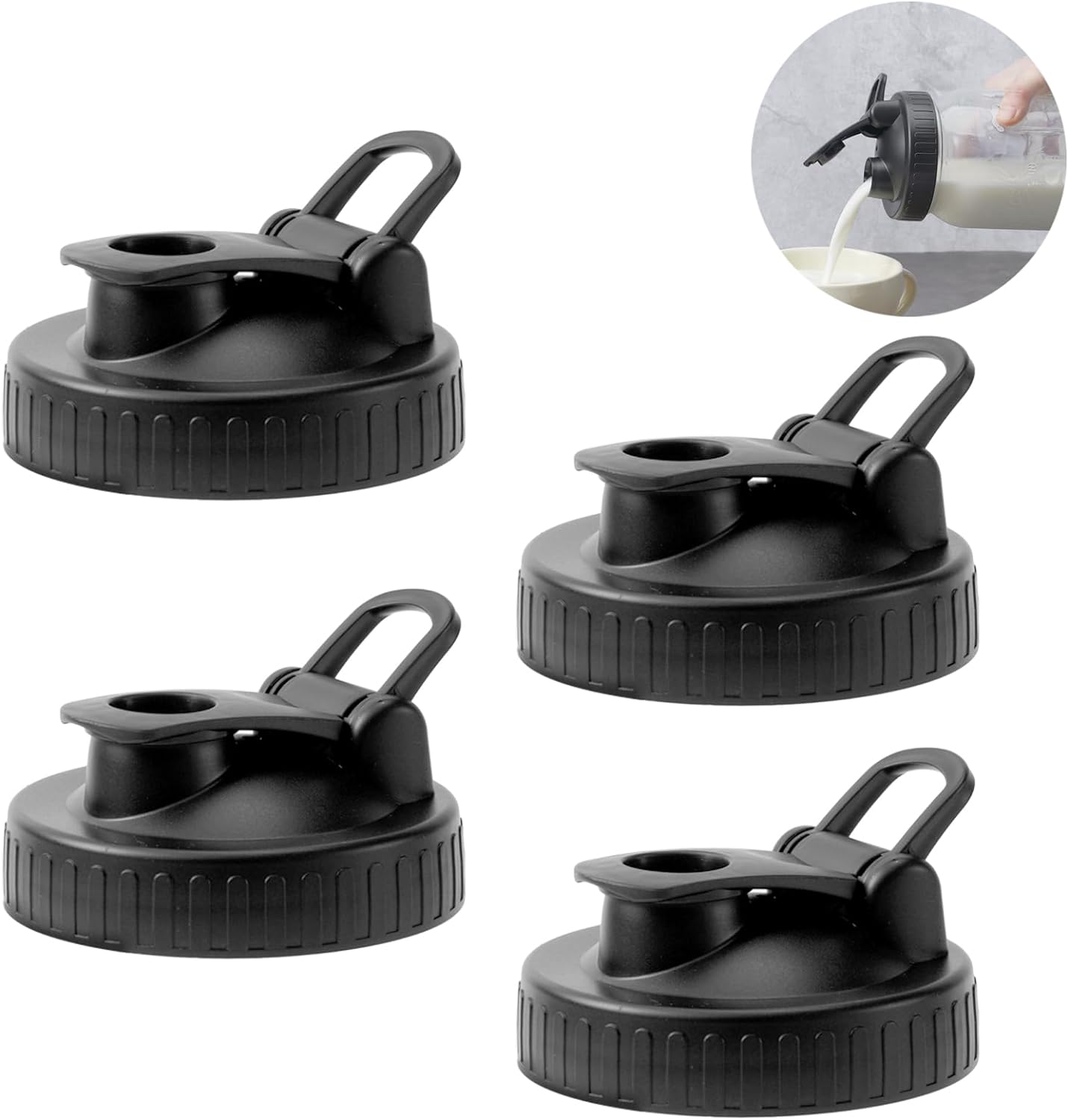 FyndraX Mason Lids for Drinks Salads Measures - 4-Piece Set