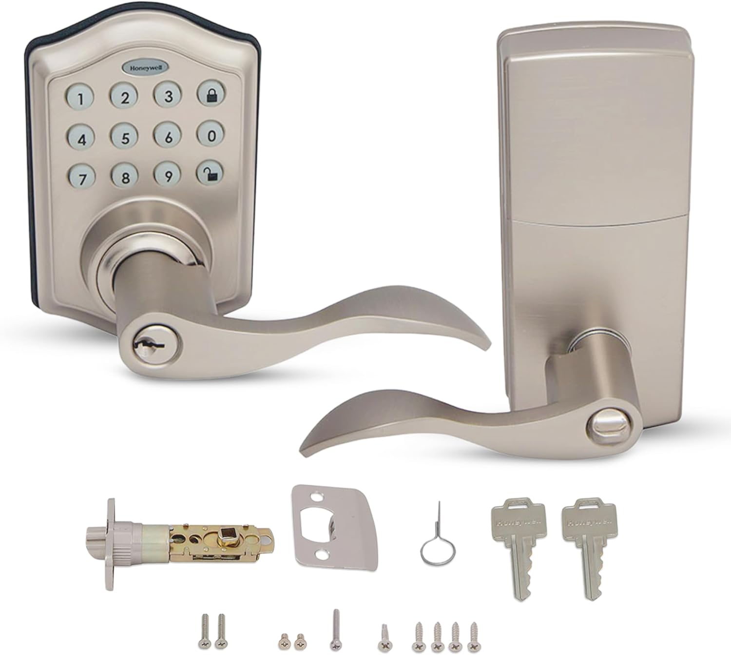Modern Keyless Entry Door Lock with 50 Codes SATIN NiKEL FINISH