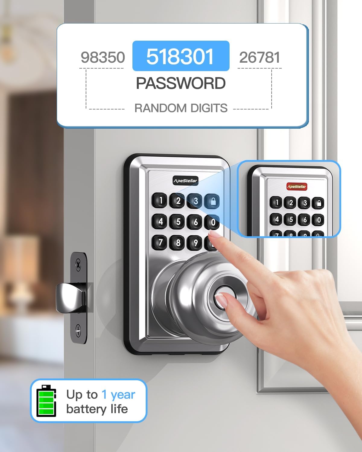ApeStellar Door Knob with Keypad