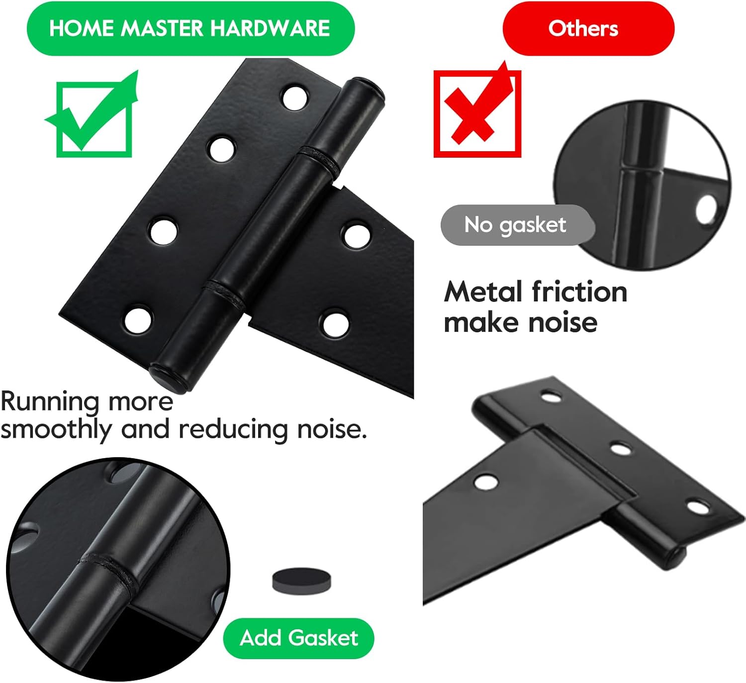 6 Inch T-Strap Gate Hinges Heavy Duty for Outdoor Use