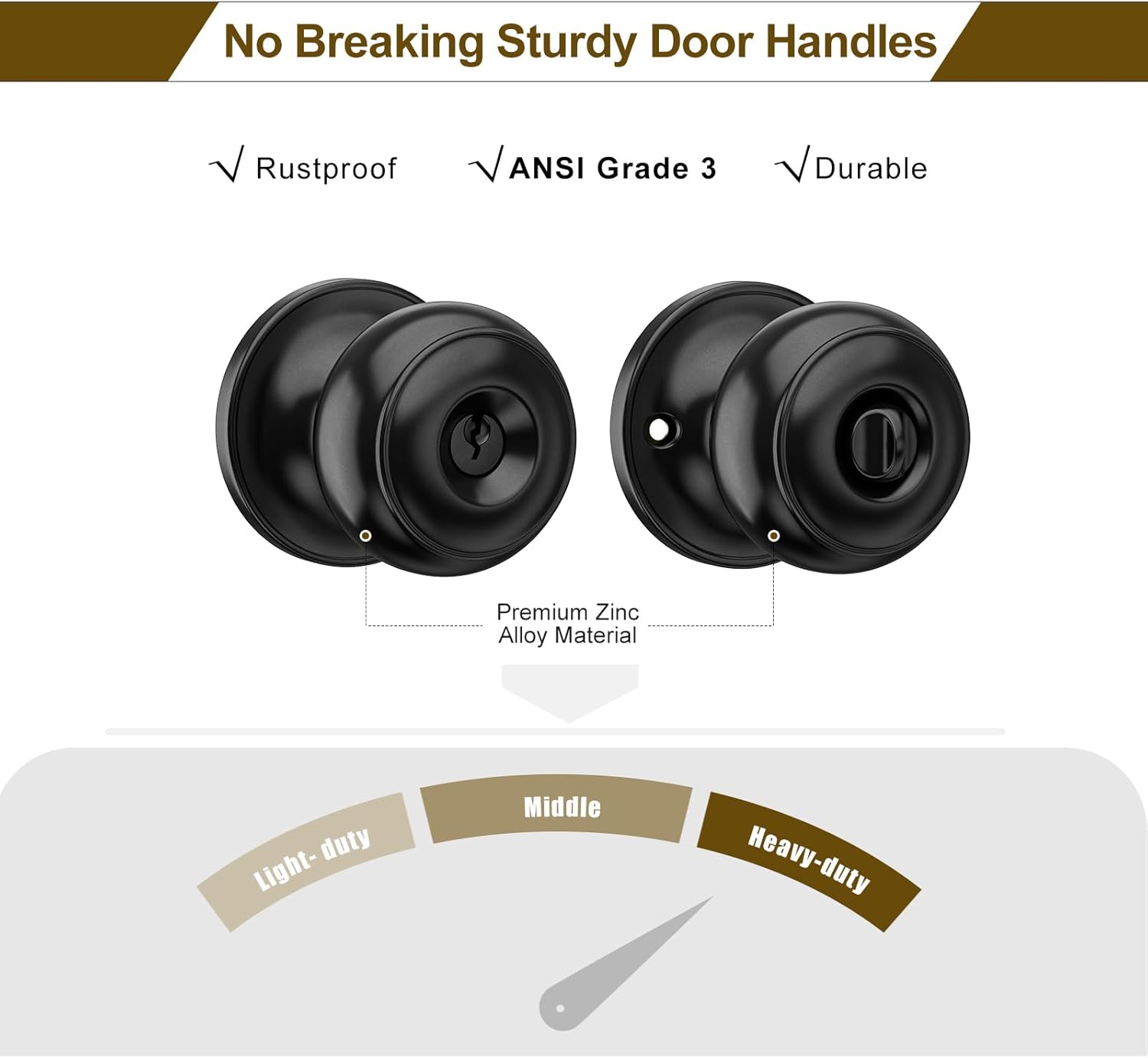 HOSOM Entry Door Knob Set Matte Black 1-Pack