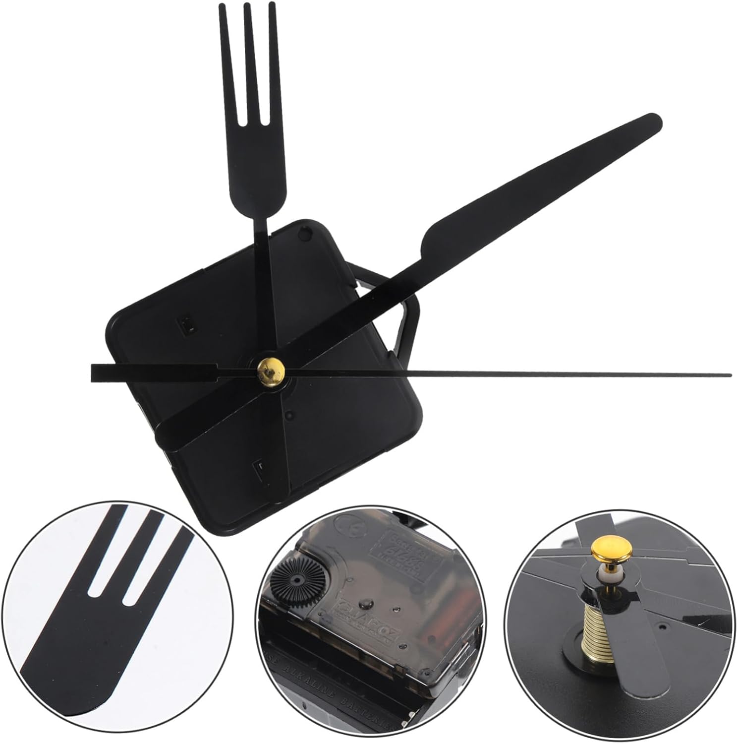 SOESFOUFUReplacement Part for Wall Clocks Black Fork Hands Clock Movement