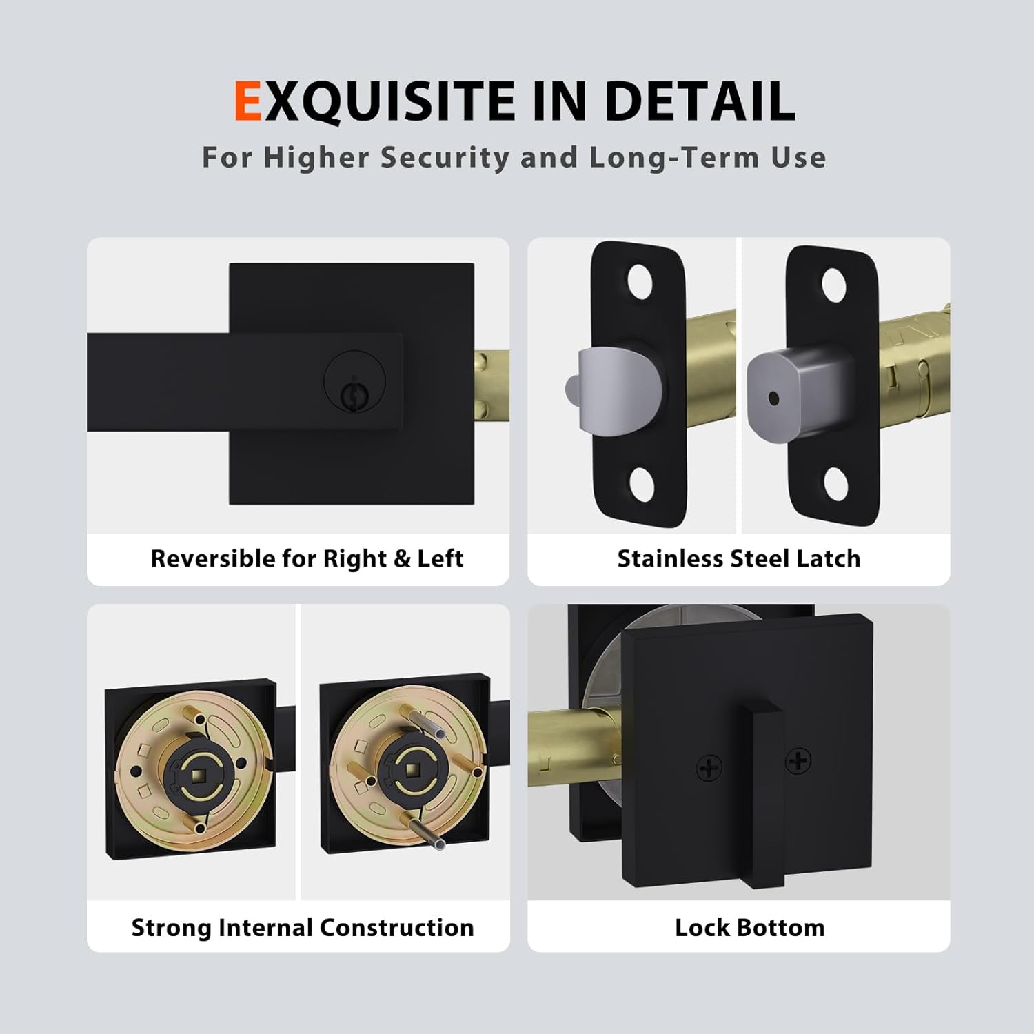 Haidms 2-Piece Black Exterior Door Lock Set