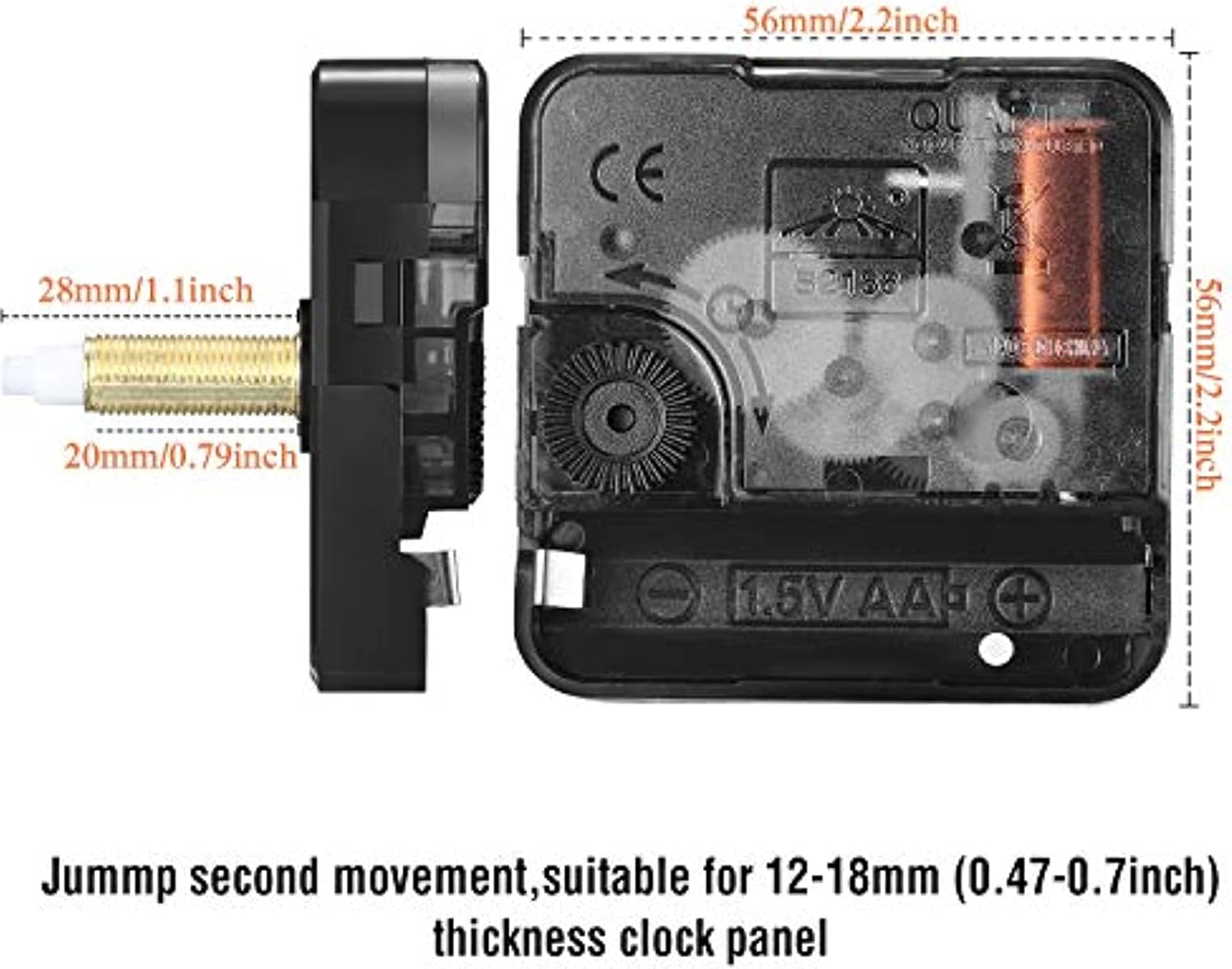 Clock Mechanism Repair Kit for DIY Repair with 5 Unique Hands