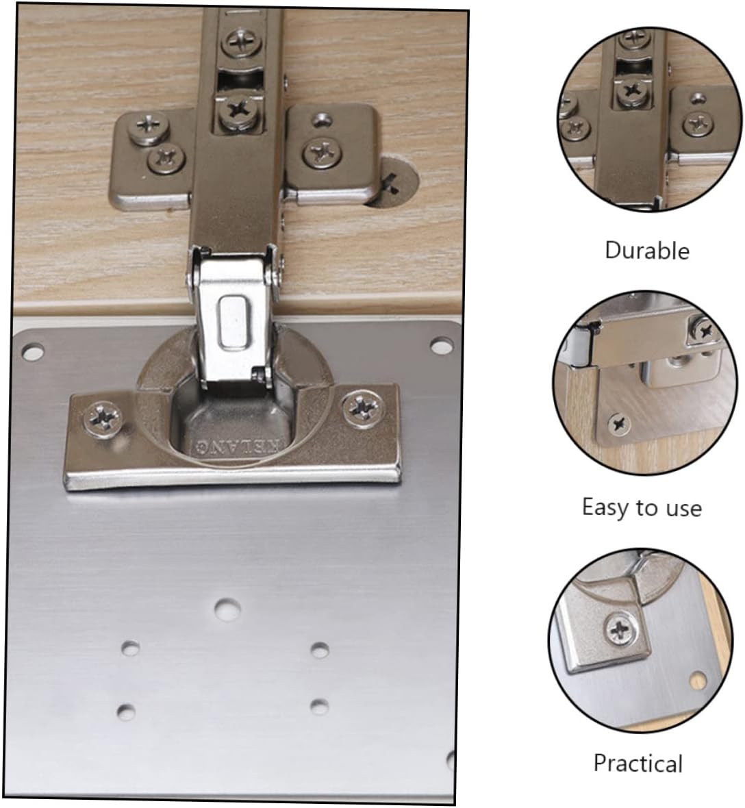 Artibetter Stainless Steel Hinge Repair Plate 4-Pack for Furniture Eroding Hinges