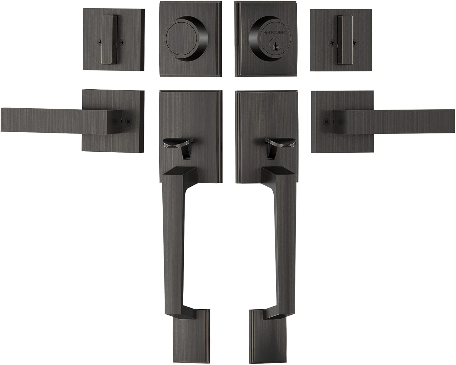 T ICONN Double Front Door Handle Set