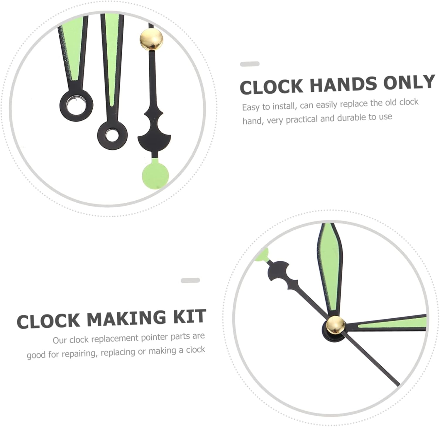 10-Light-Up Clock Hands Kit for DIY Repair