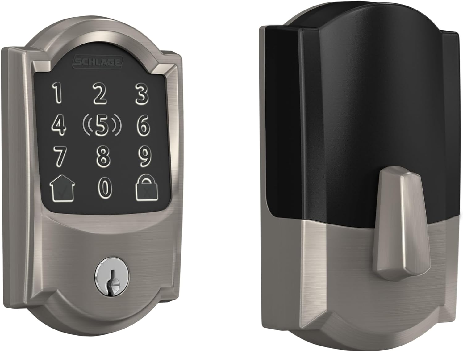 Smart Lock with Alexa Apple HomeKit Keyless Entry WiFi DL-80100 SATIN NICKEL
