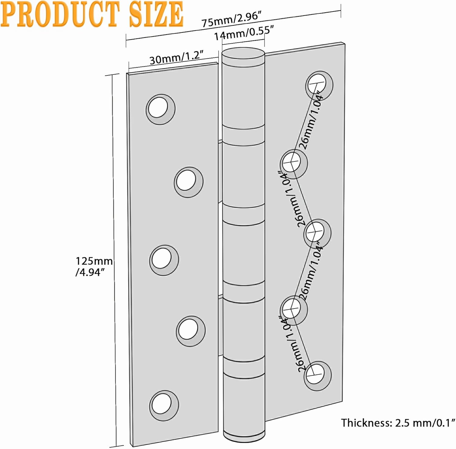 Alise Matte Black Door Hinges