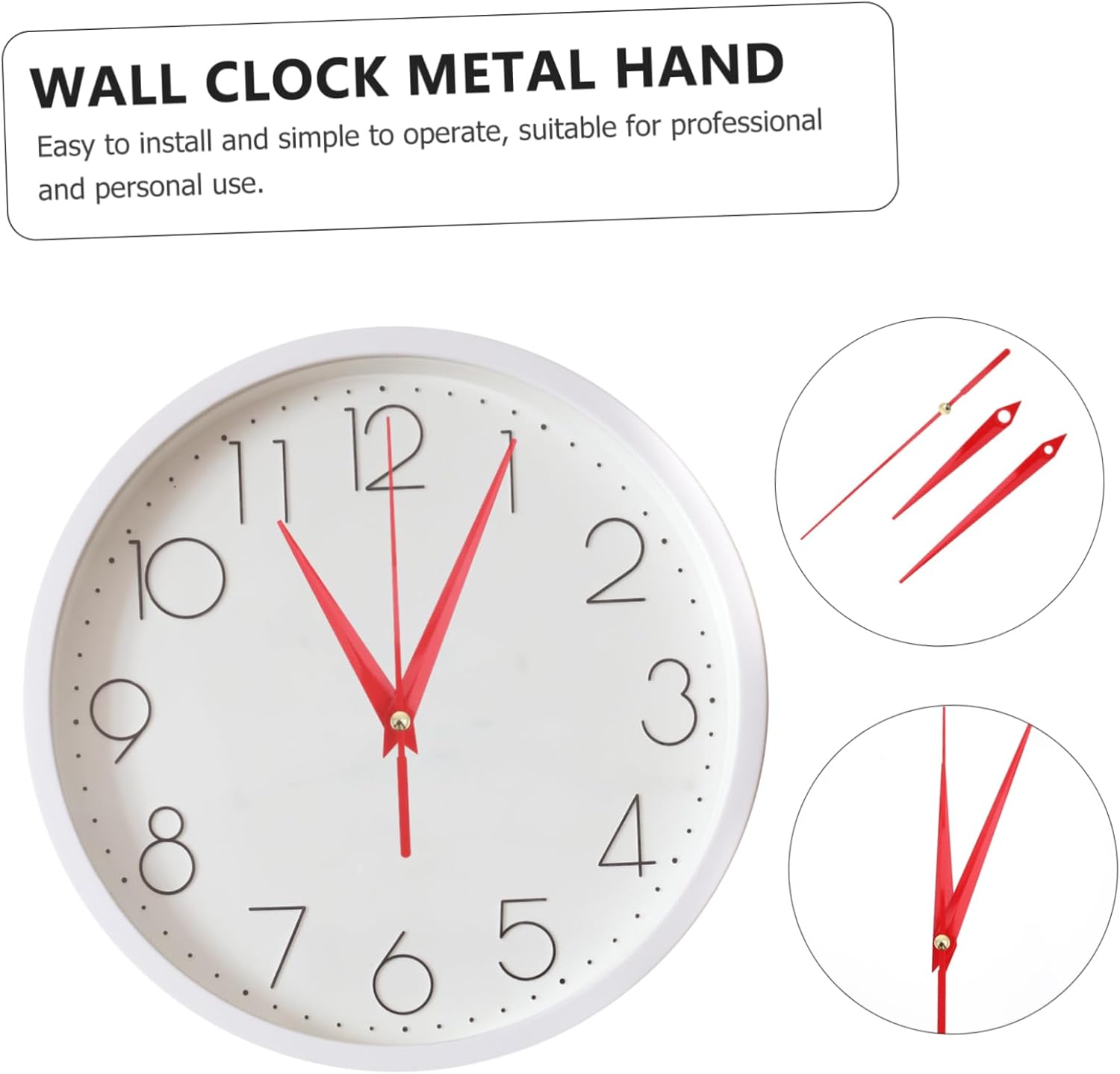 AOKWAWALIY 10-Piece Digital Wall Clock Hand Set Red