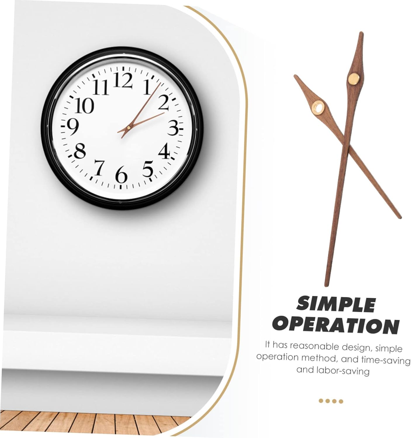 Sturdy Wooden Clock Hands Set - Replacement for Digital Clocks