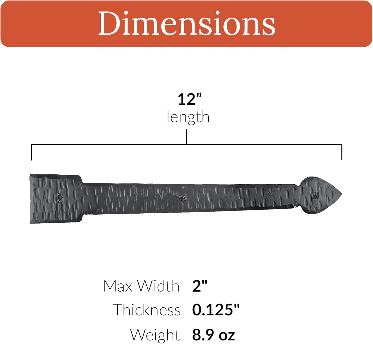 2-Pack Black Faux Strap Hinges
