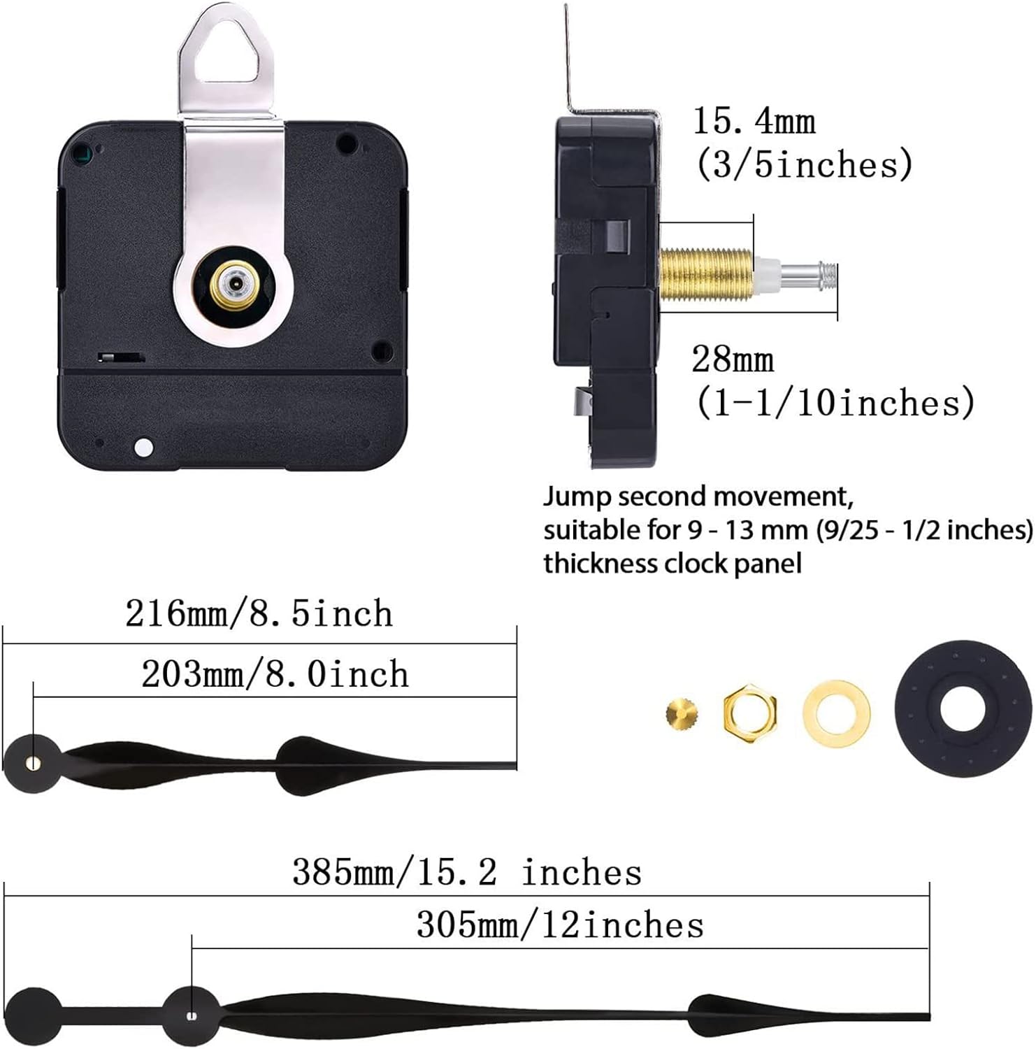 1 Set of High-Quality Long Shaft Clock Movements