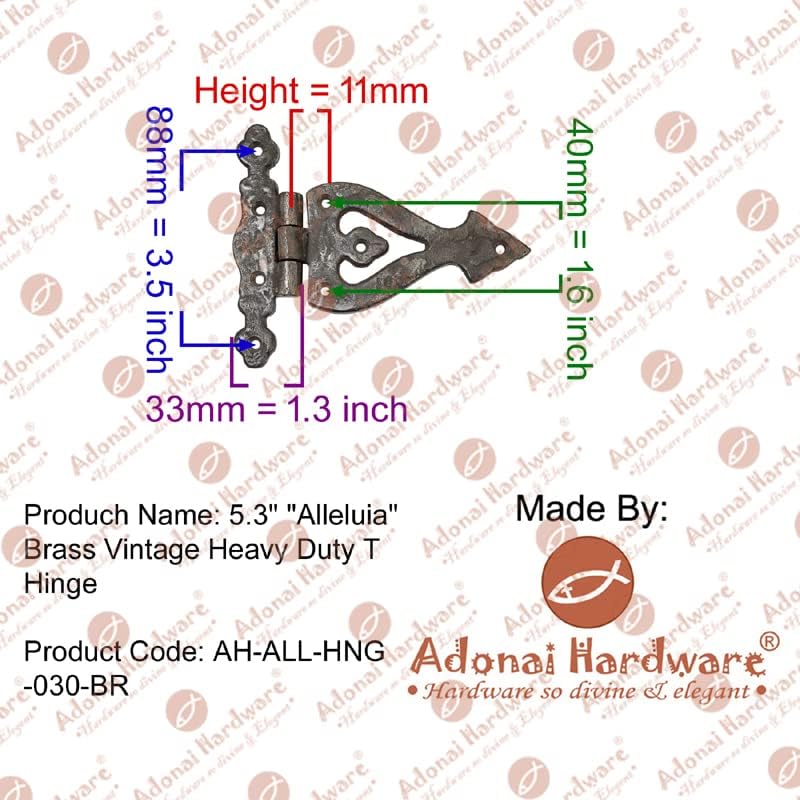 Adonai Hardware Alleluia Cast Iron Hinges