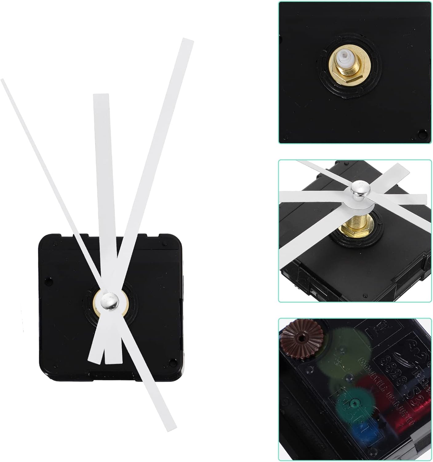 Non-Ticking Clock Movement Kit for DIY Repair - Black