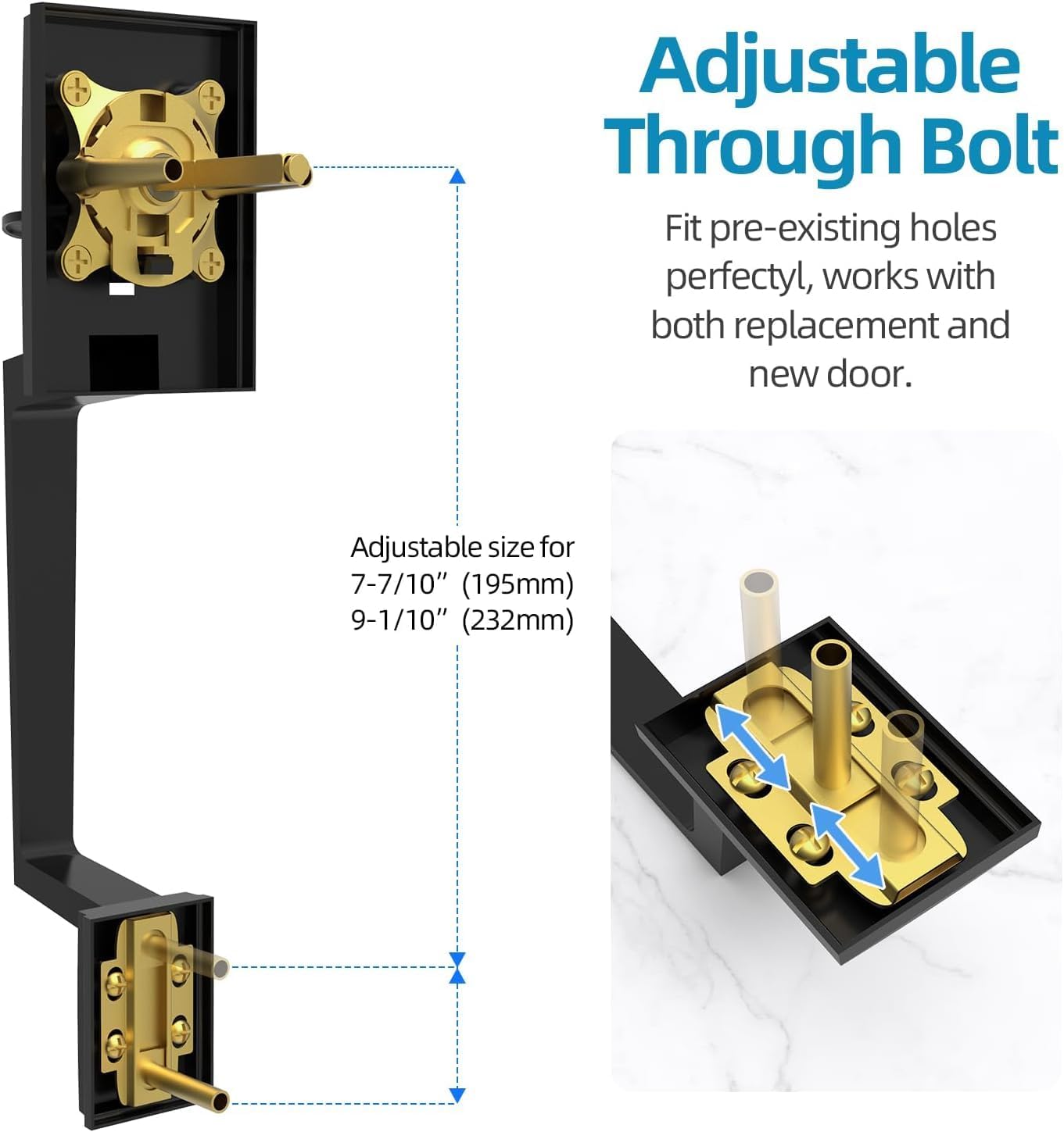 Signature Security Door Handle Set with Reversible Mechanism