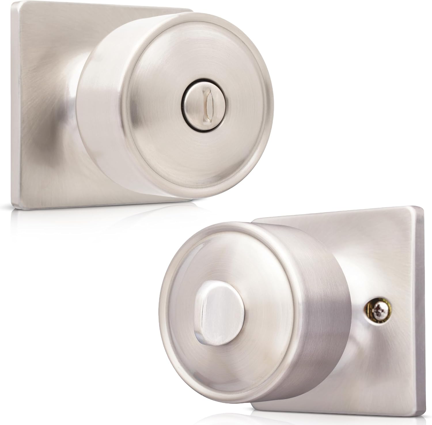 Sleek Nickel-Finished Privacy Door knob