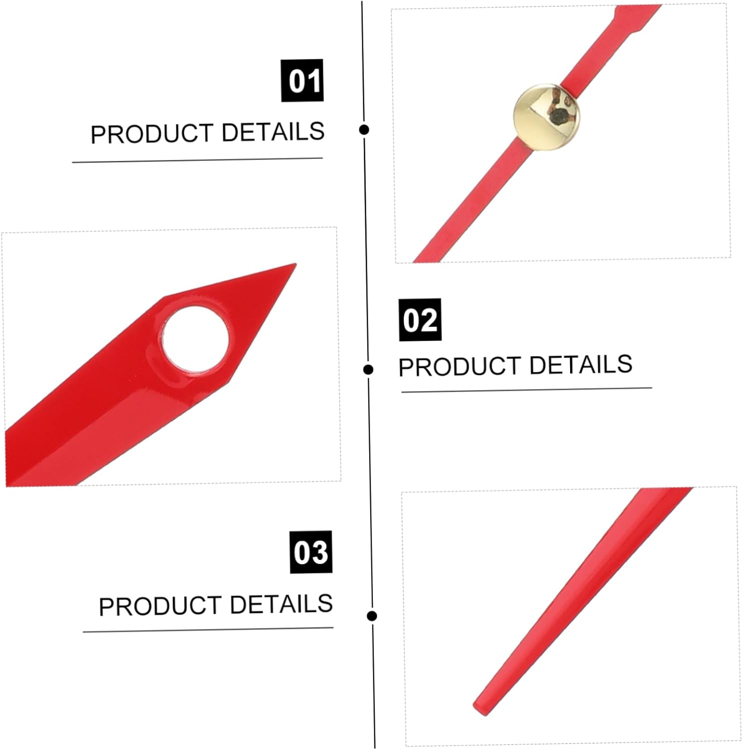 BESTYASH Red 10-Pointer Clock Mute Replacement Hands