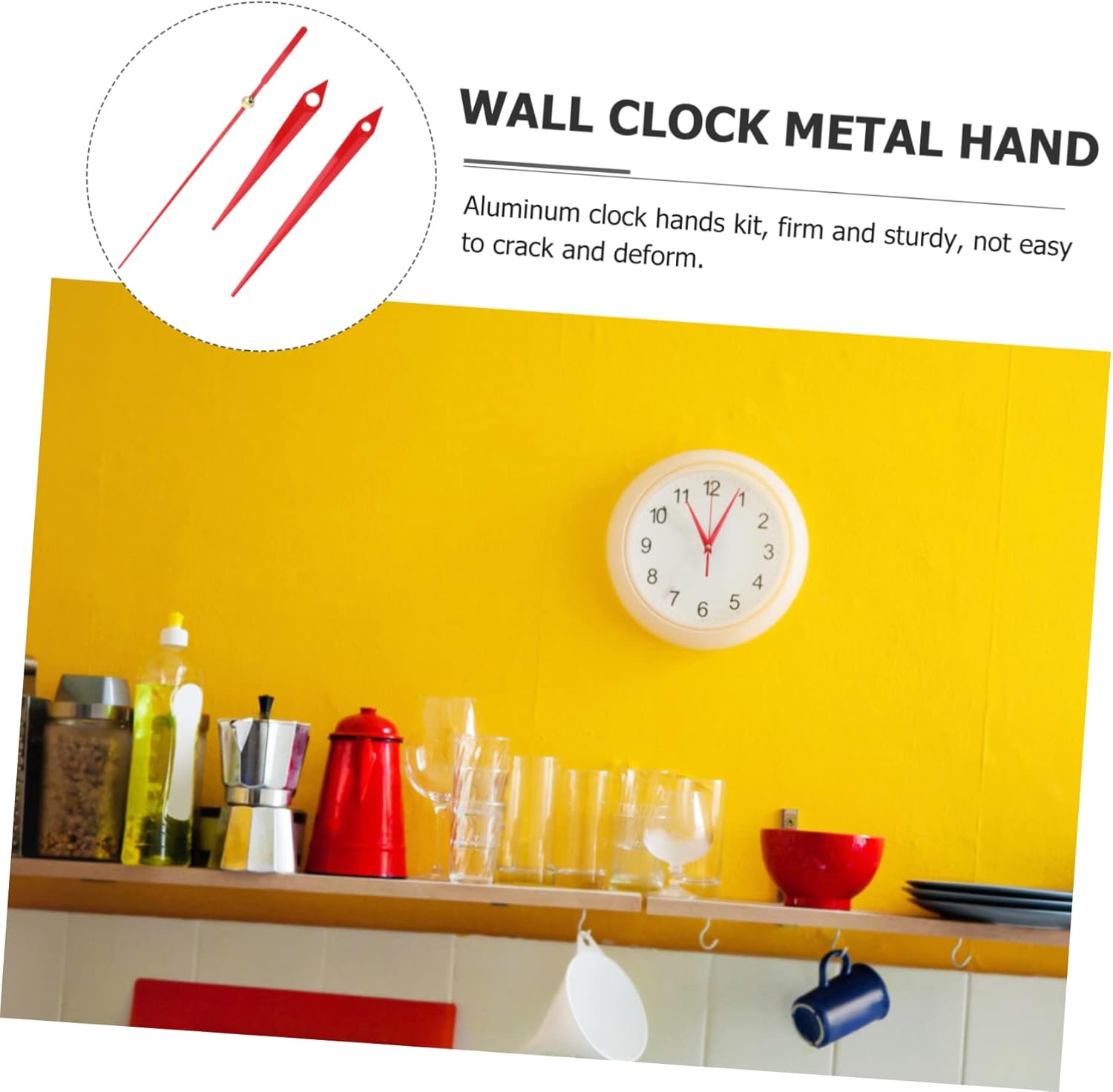 30 Set Metal Clock Hands Durable Replacement for Red Aluminum Clocks