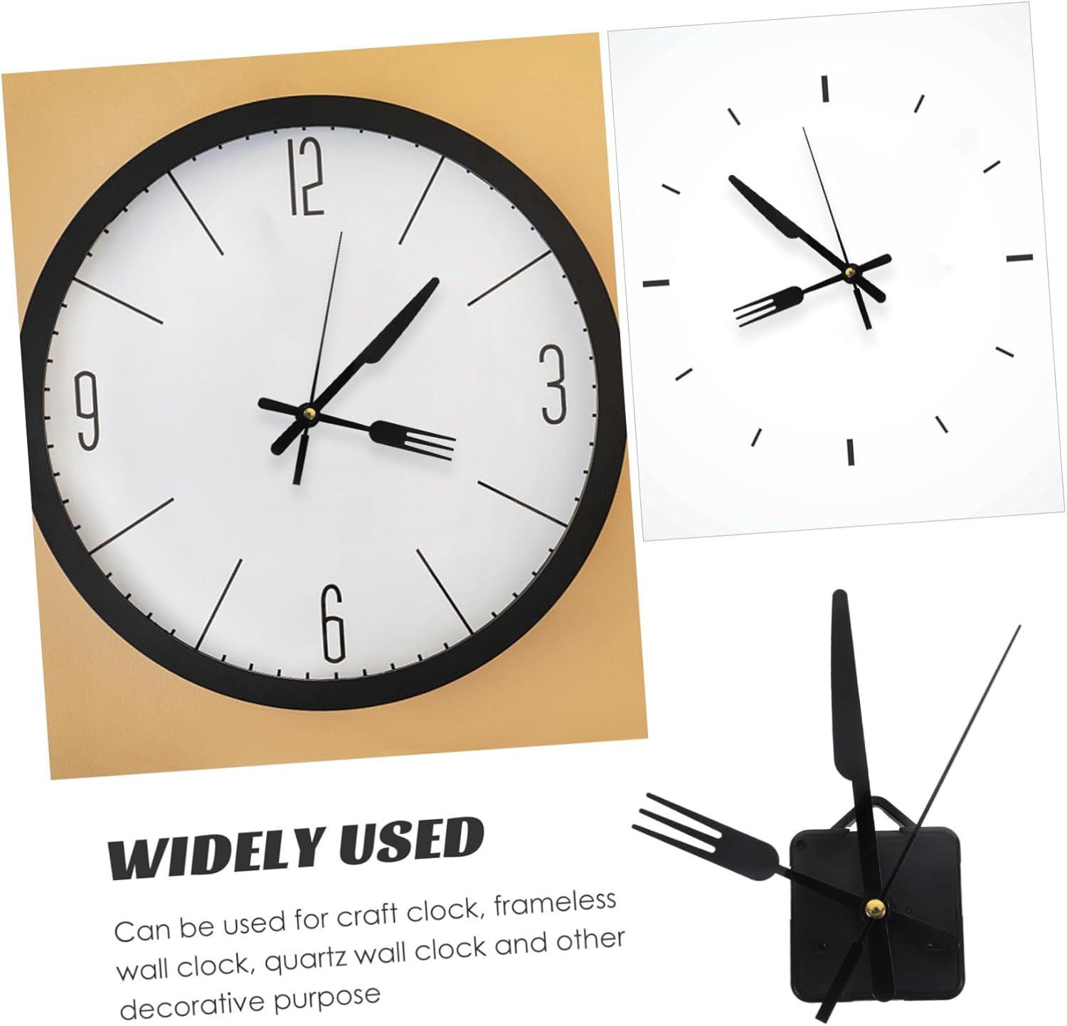 SOESFOUFUReplacement Part for Wall Clocks Black Fork Hands Clock Movement