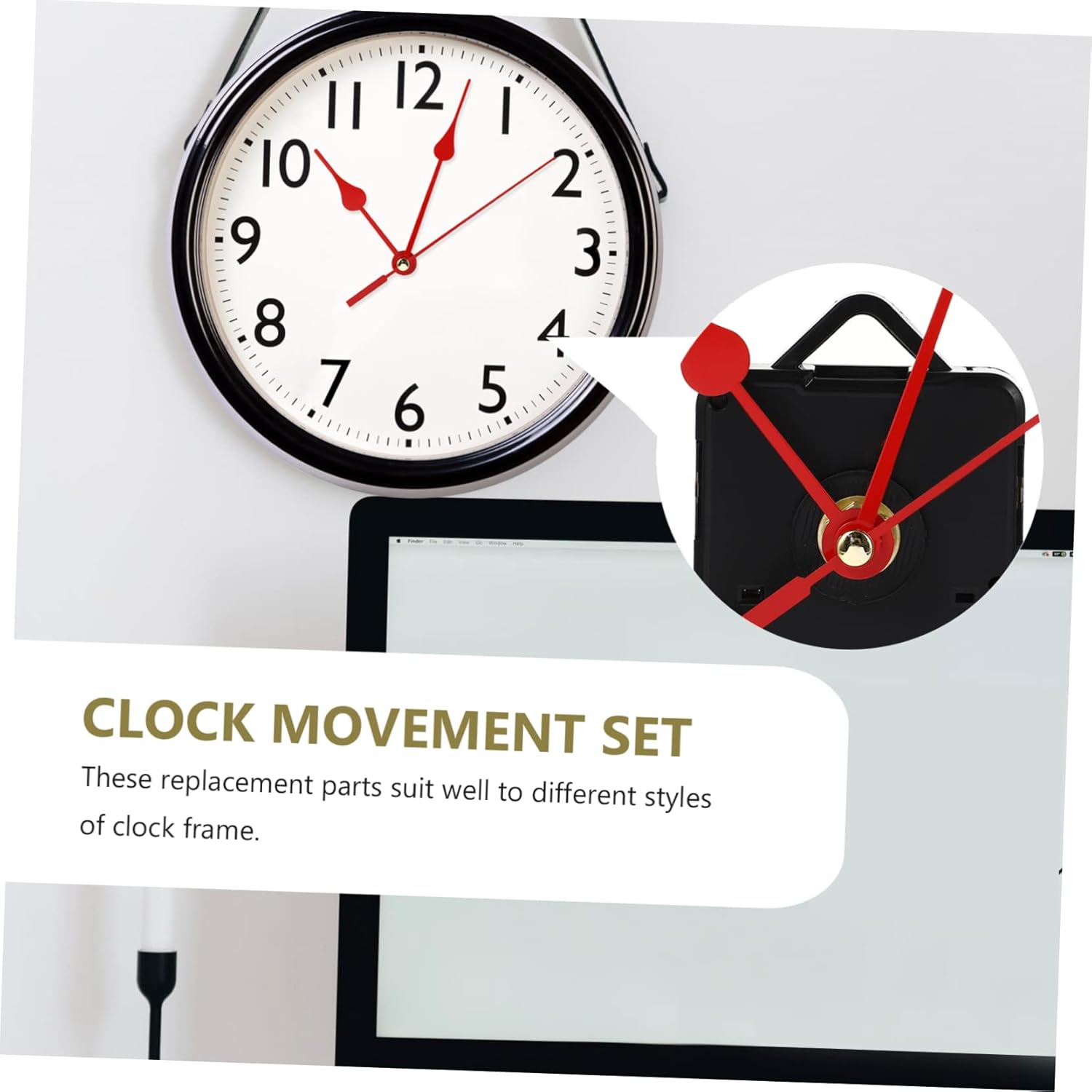 Home Clock Movement Kit Red Accurate Time quartz Clock Easy to Install