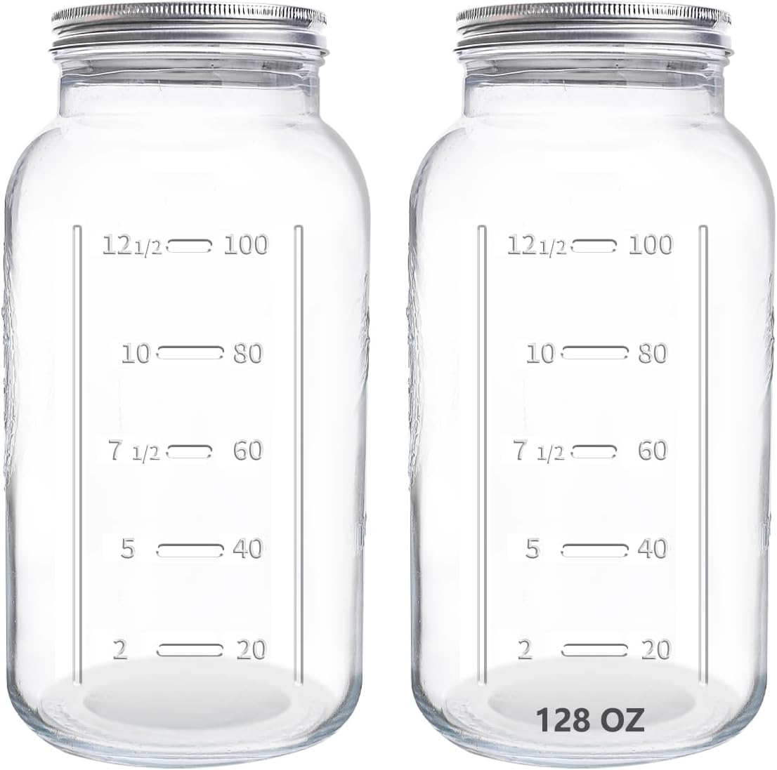 Perfect Canning Storage Preserve with ElegantTime 128 oz Mason Jars