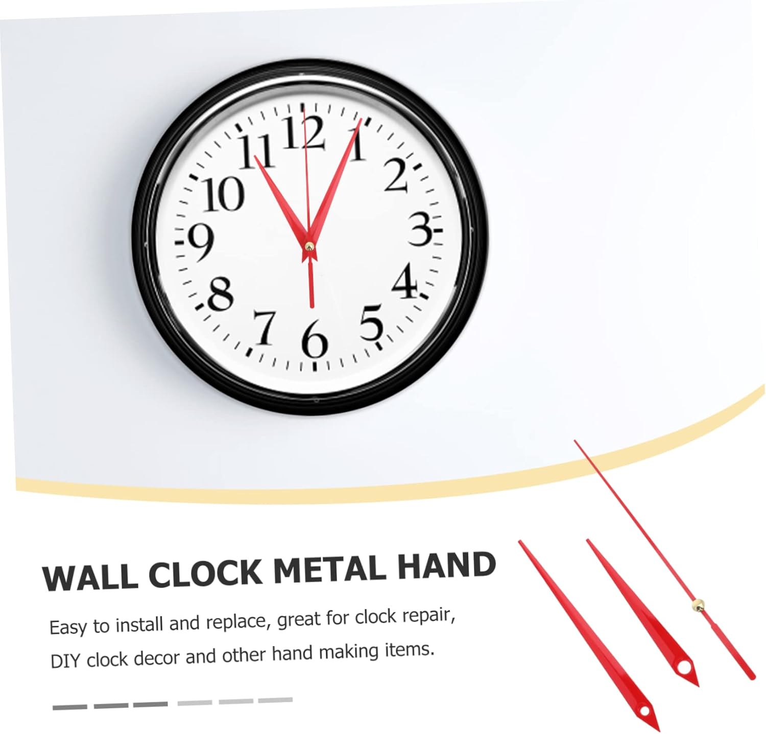 BESTYASH Red 10-Pointer Clock Mute Replacement Hands
