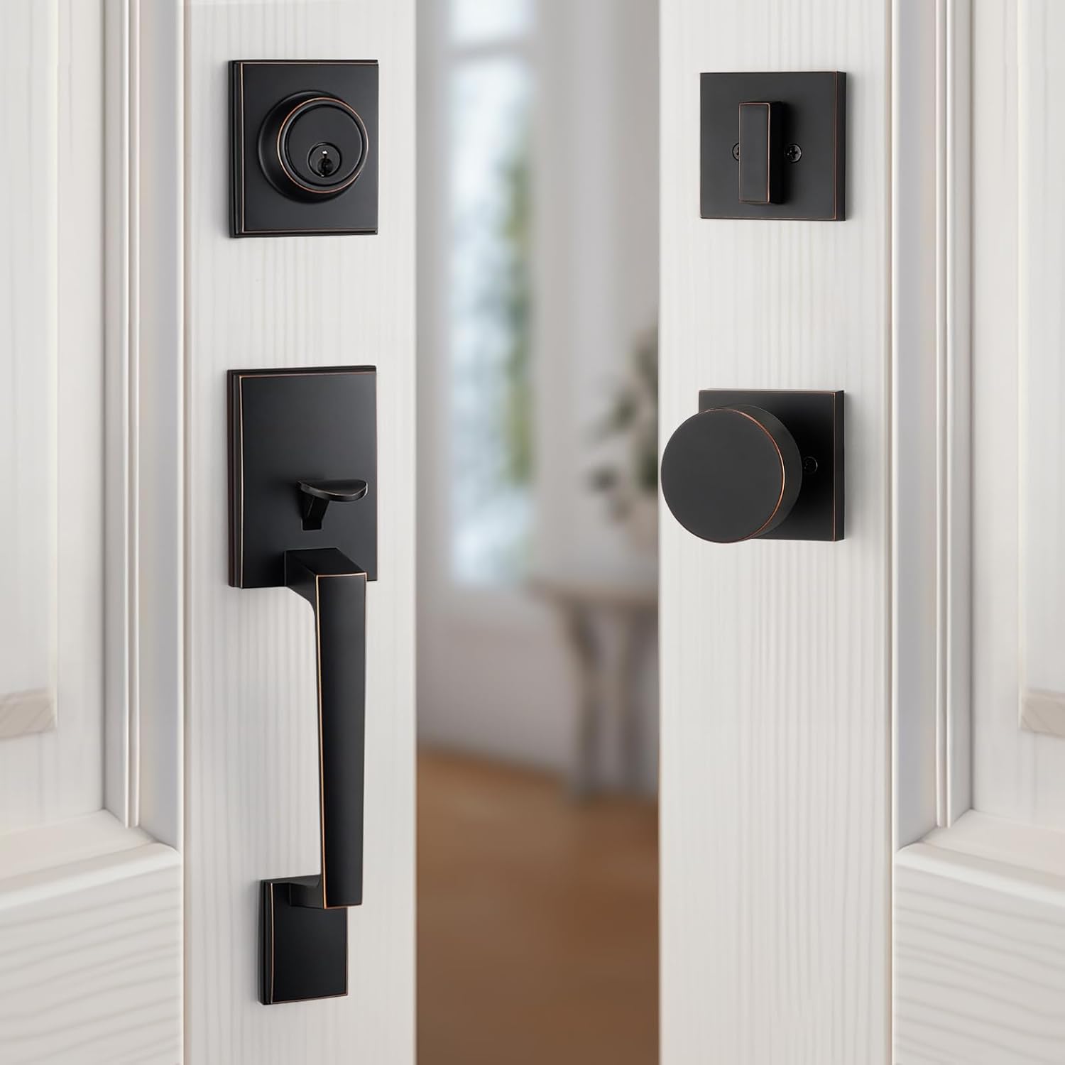 Oil-Rubbed-Bronze Front Door Handle