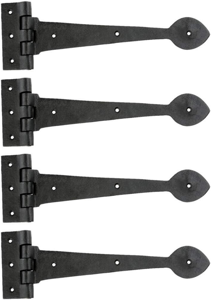 Premium 105-Inch Black Wrought Iron Door Hinges