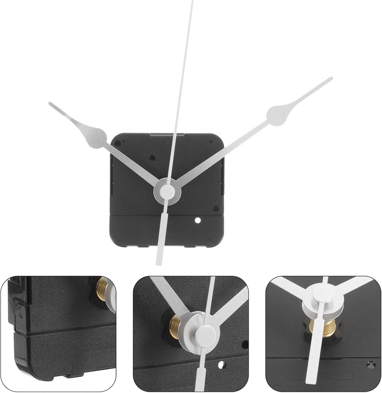 Reverse-RotatingBattery-Powered Silver Clock Mechanism Kit