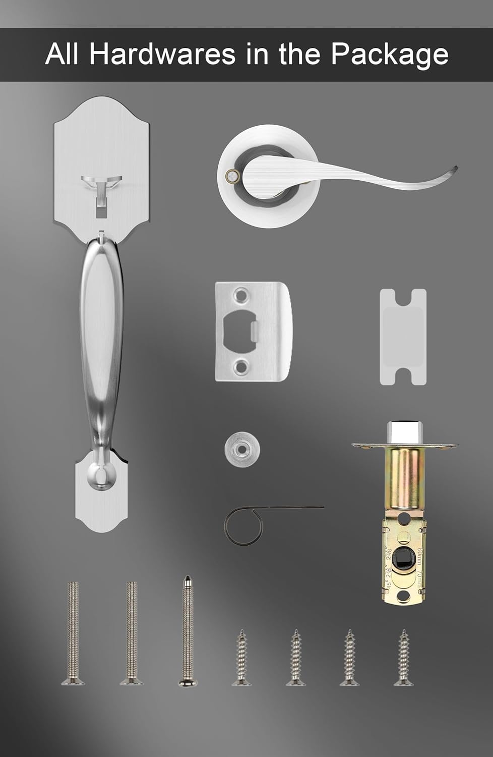 GoldenWarm Front Door Handle Nickel Entry Way