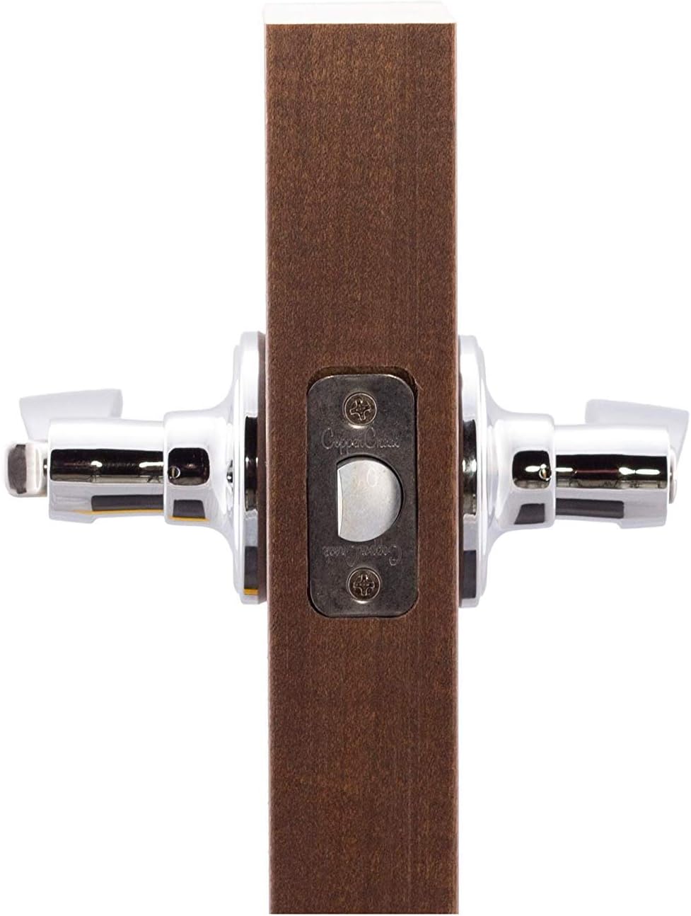 Copper Creek Waverly Door Lever Polished Stainless Side-Opening Secure