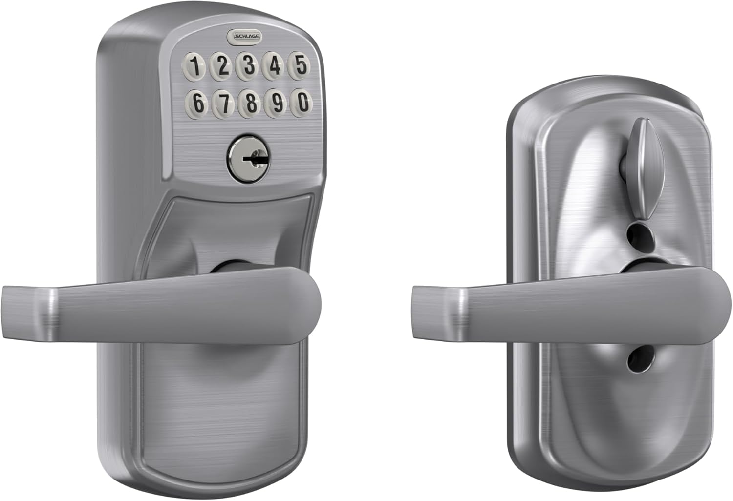 SCHLAGE Brushed Chrome DV595CS V Keypad Lock with Elan Lever