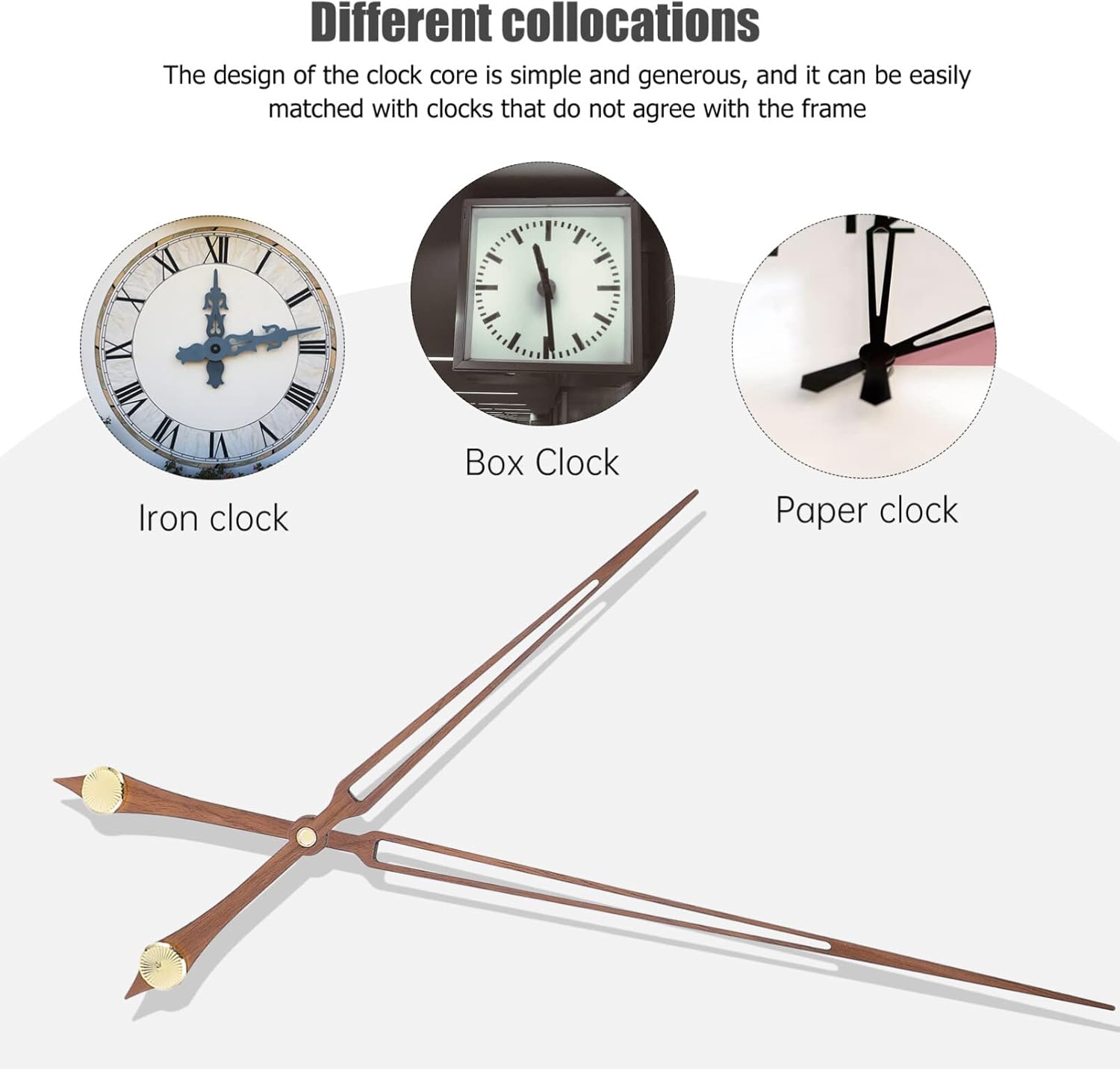 Hemobllo Wooden Clock Hands Strip Pointer for Wall Clocks