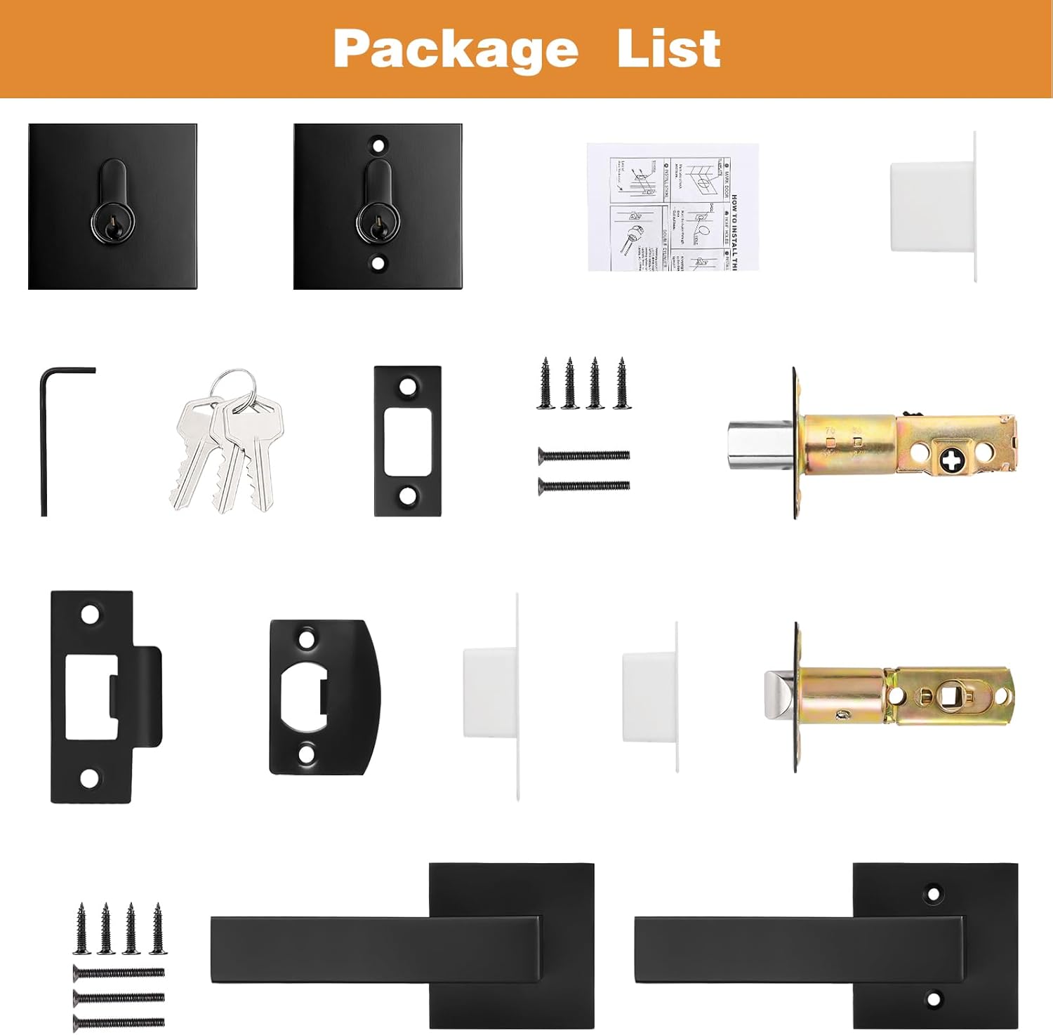 Probrico Exterior Door Lockset with Matte Black