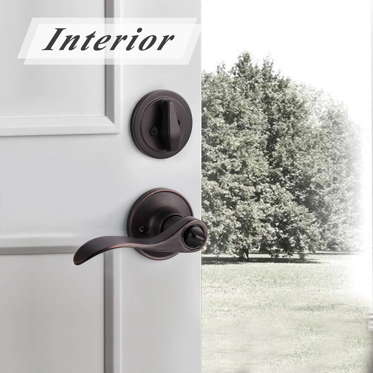 Probrico 6 Set Door Entry Lever Multi Cylinder Deadbolt Combo Set