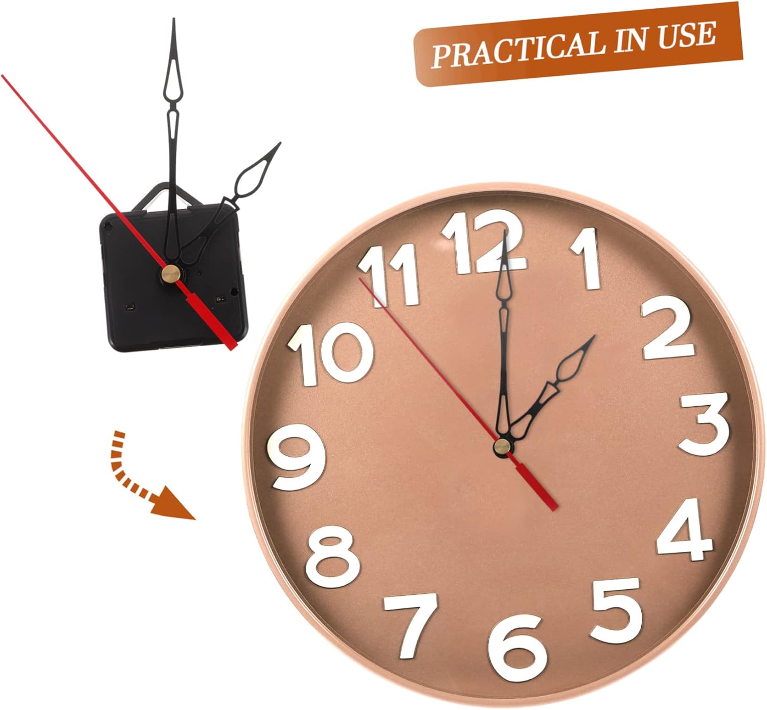 WOONEKY Plastic Clock Movement Kit for DIY Wall Clocks