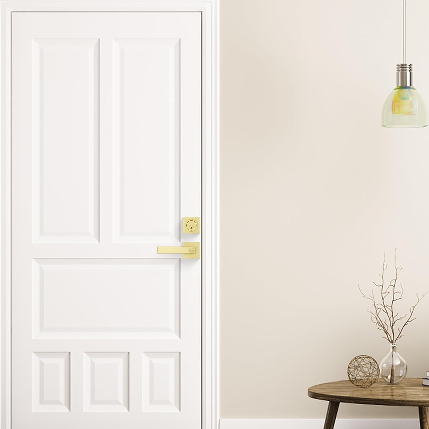 Haidms Gold Exterior Door Lock Set with Deadbolt