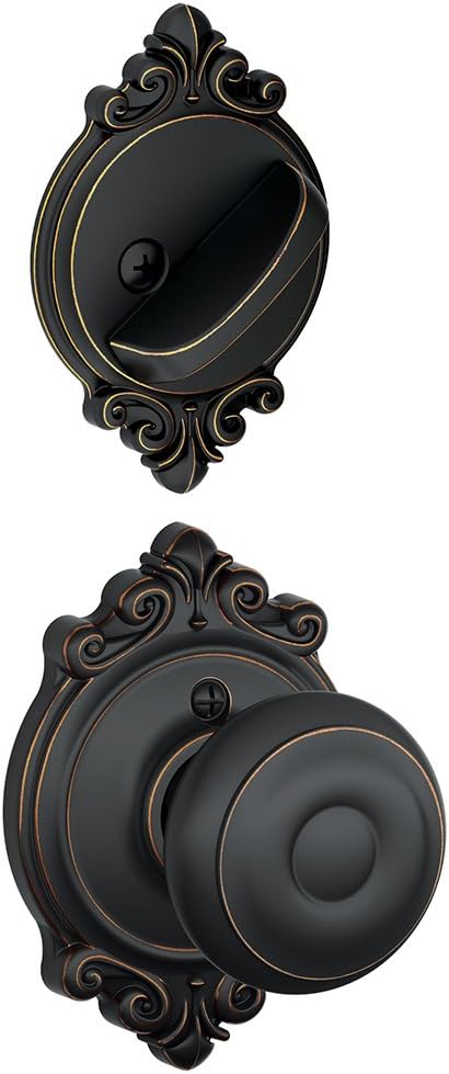 Schlage F59 GEO 716 BRK Interior Handleset