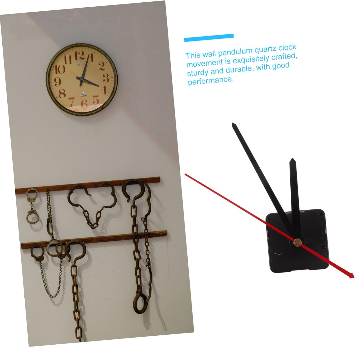 Battery-Powered Clock Mechanism Kit DIY Replacement for Wall Clocks