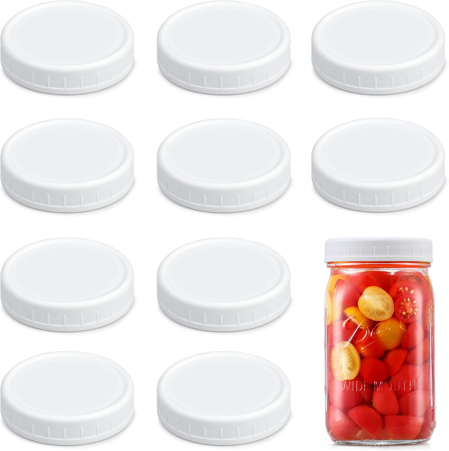 10-Piece White Mason Jar Lids