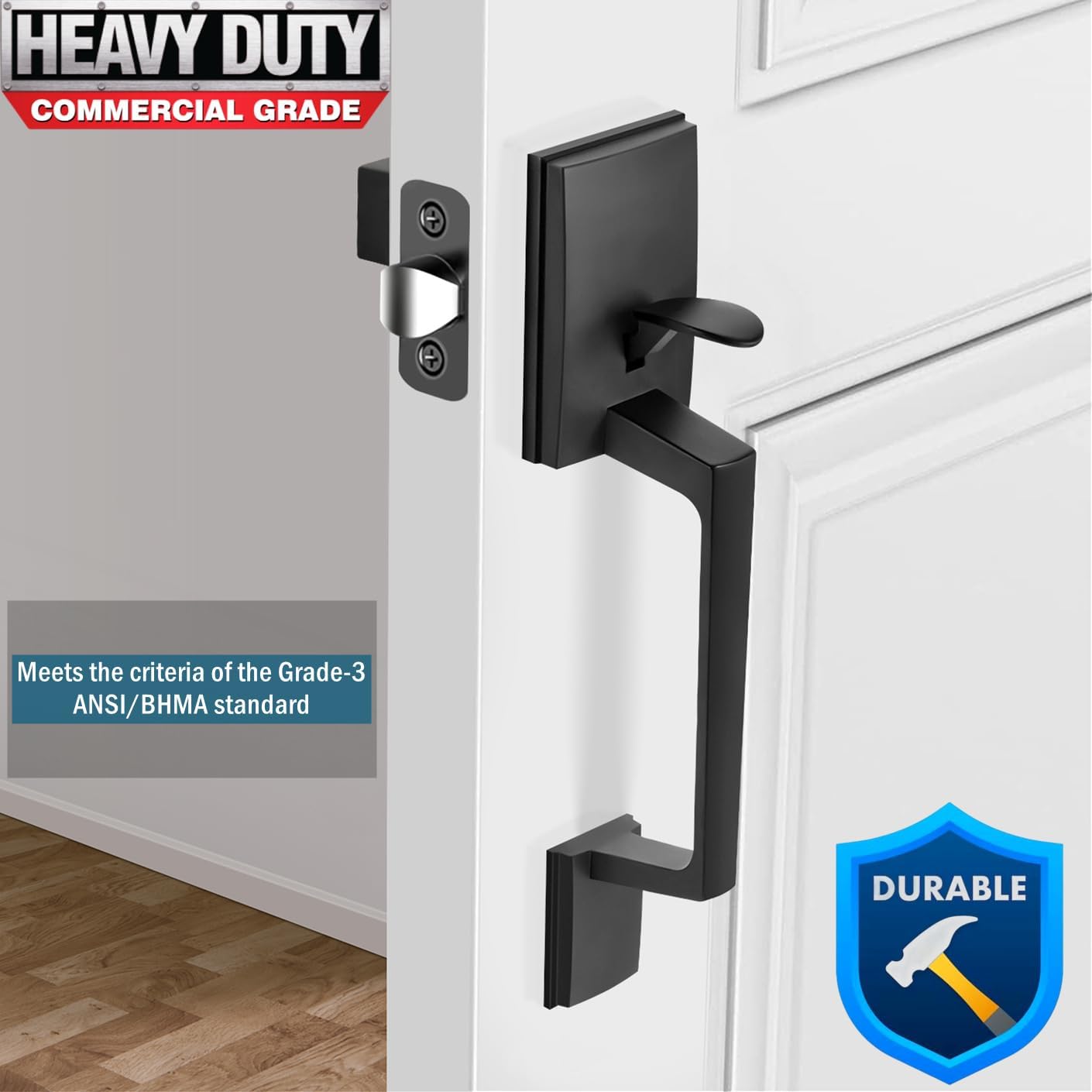 Vo XMude Front Door Handle Set for Exterior Doors