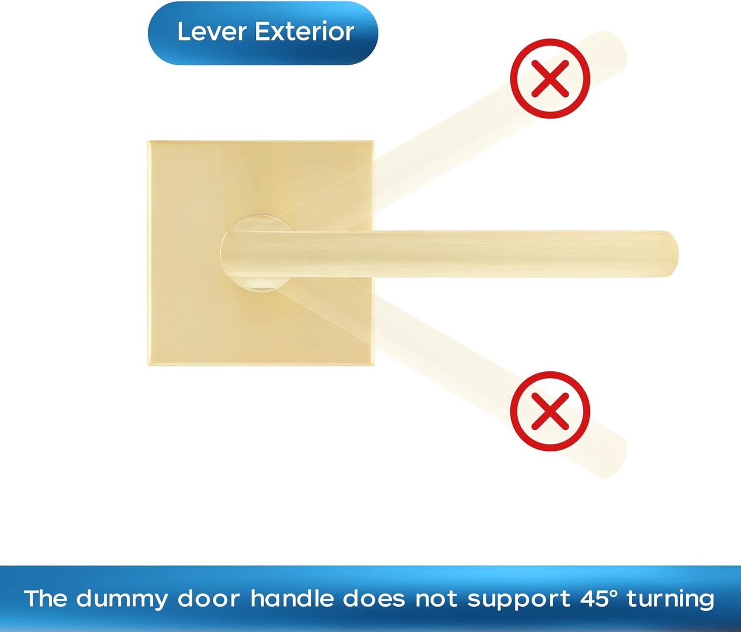 10-Piece Set of Leydebong Dummy Door Handles in Satin Brass