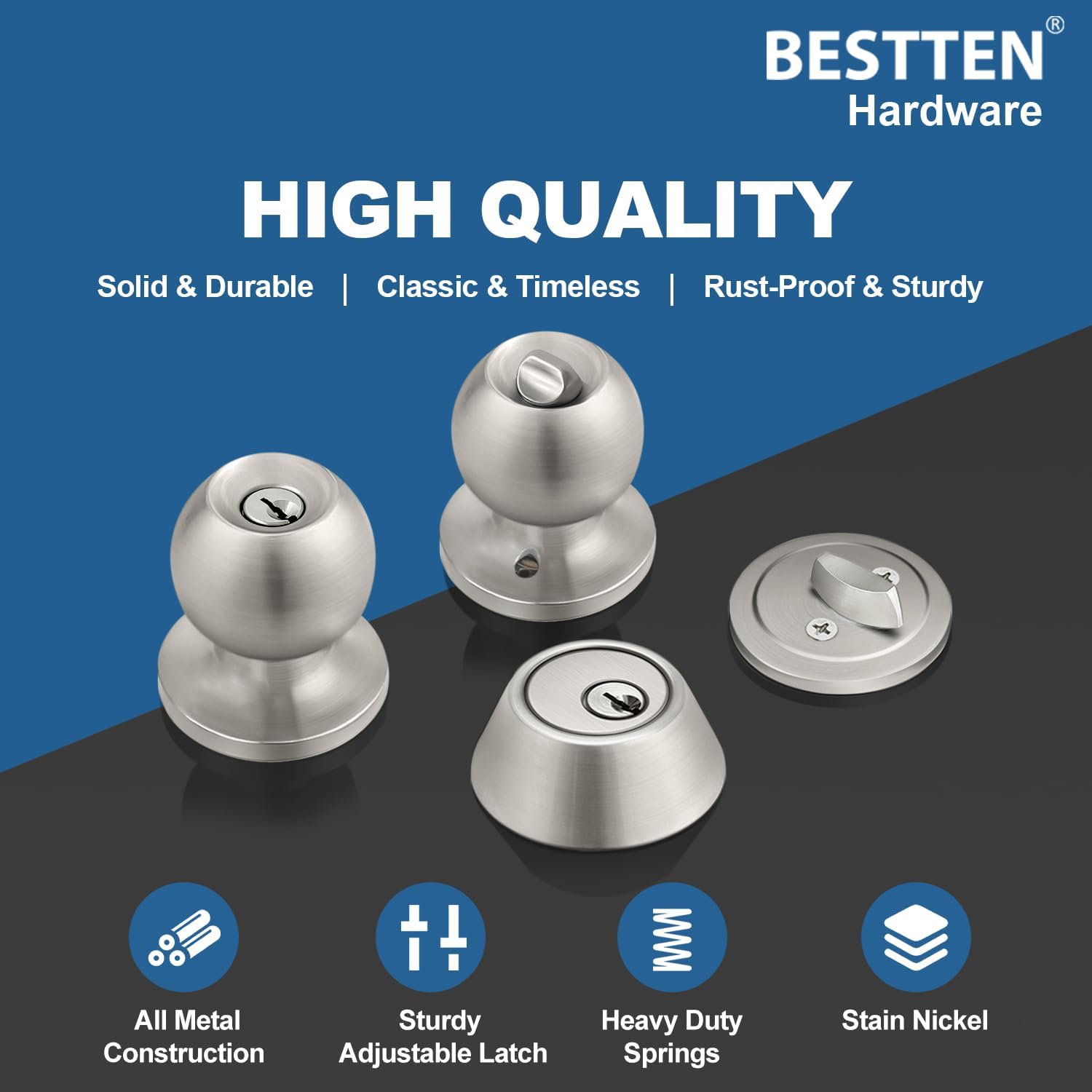 Easy-Installation Door Knob Deadbolt Set