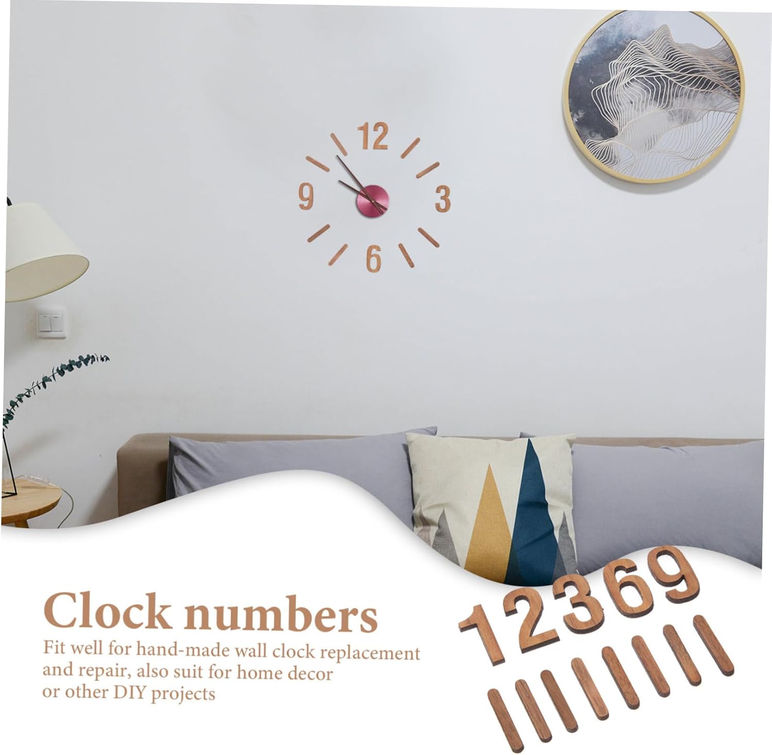 EXCEART Roman Numeral Digital Wall Clock DIY Wood Panel with Glue Included