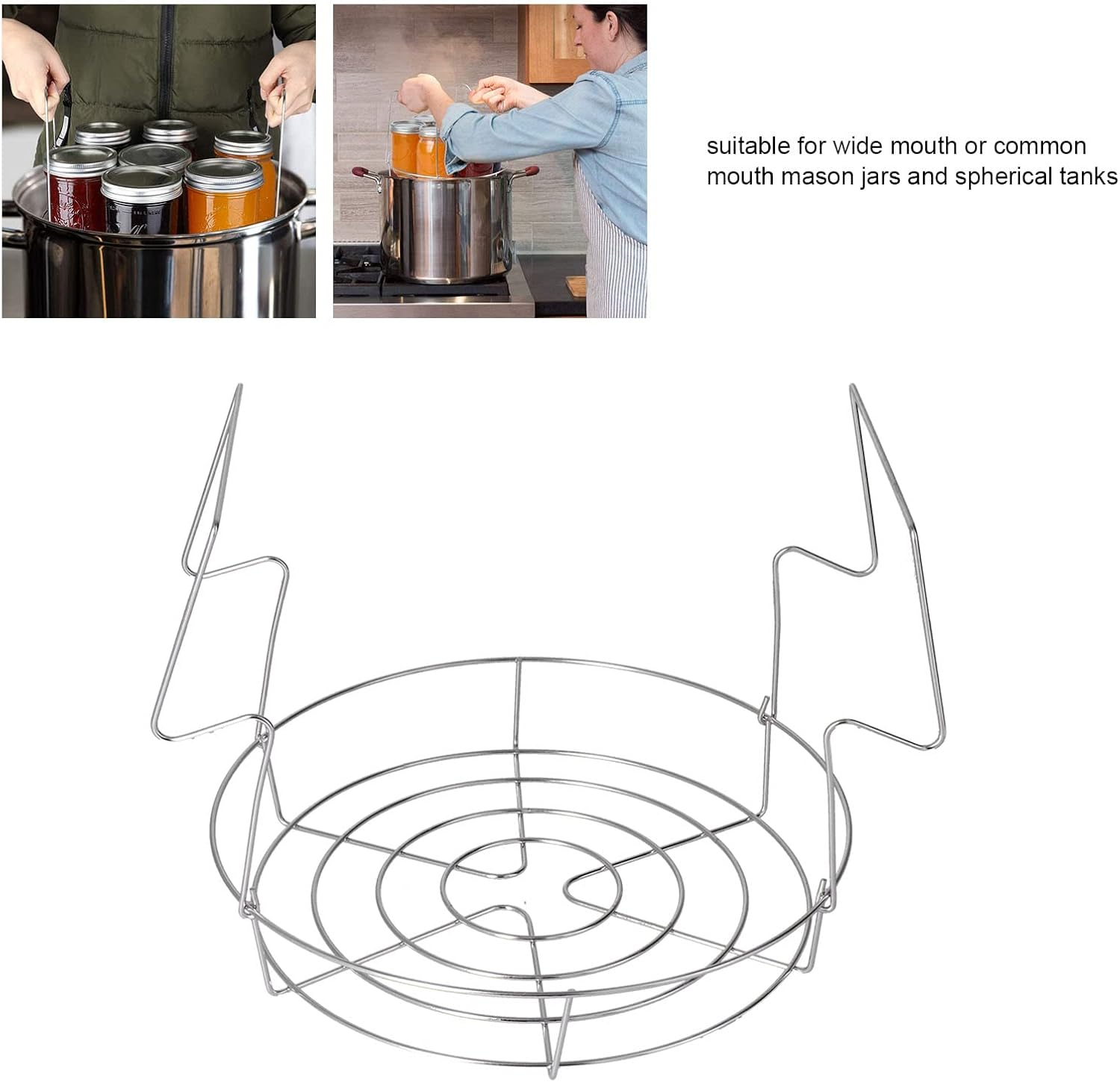 Stainless Steel Canning Rack with Foldable Handles for Mason Jars