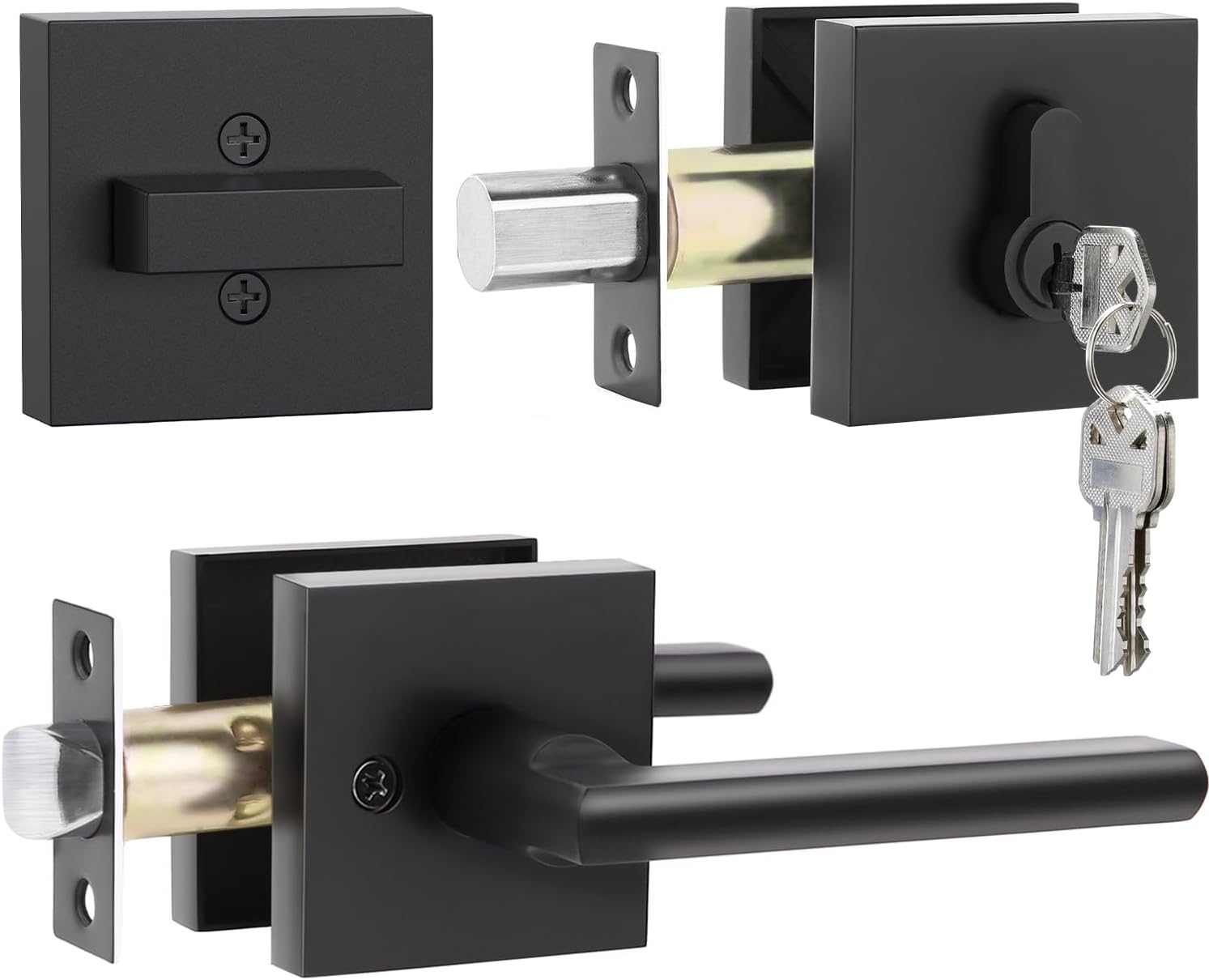 Ohuhu Door Lock Set Matte Black Design