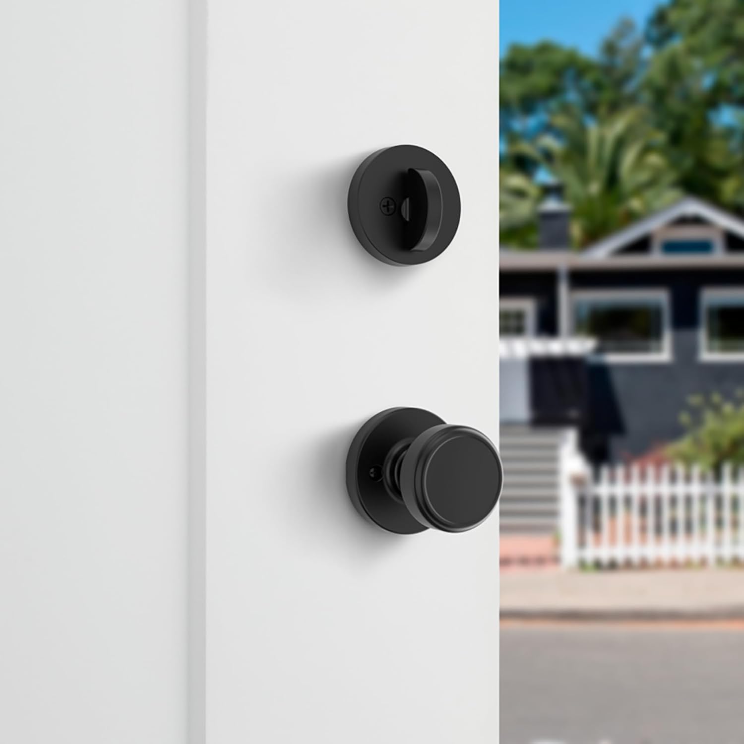 Secure Front Door Lock Set with Matte Black
