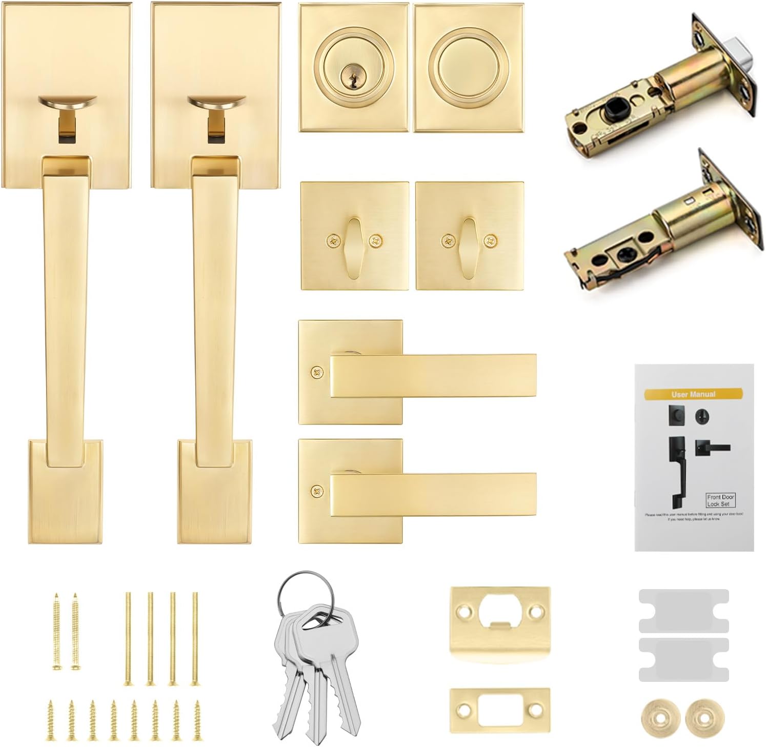 Haidms Gold Door Lock Set Durable Secure